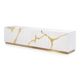 Aspen Modern White & Gold TV Stand