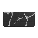 Aspen Modern Matte Brown Ash & Silver Dresser