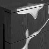 Aspen Modern Matte Brown Ash & Silver Dresser
