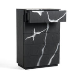 Aspen Modern Matte Brown Ash & Silver Chest