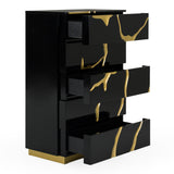 Aspen Modern Black & Gold Wide Chest