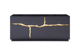 Aspen Modern High Gloss Black & Gold Buffet