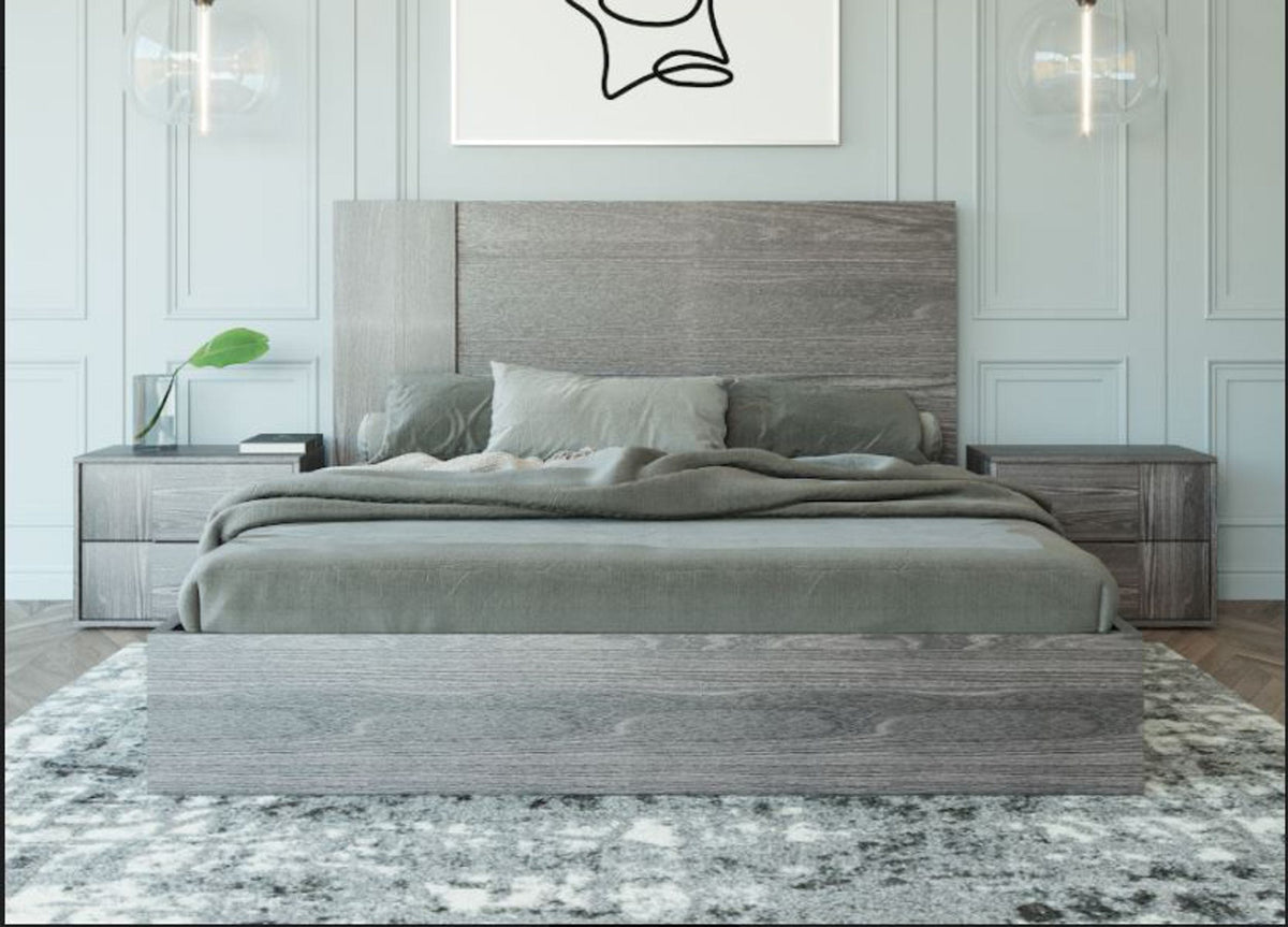  Mielcasa | Grey Eastern King Nova Domus Asus Italian Modern Elm Grey Bed | SKU VGACASUS-BED-GRY-2-EK | MPN: 78049 | Free Delivery & Free Return