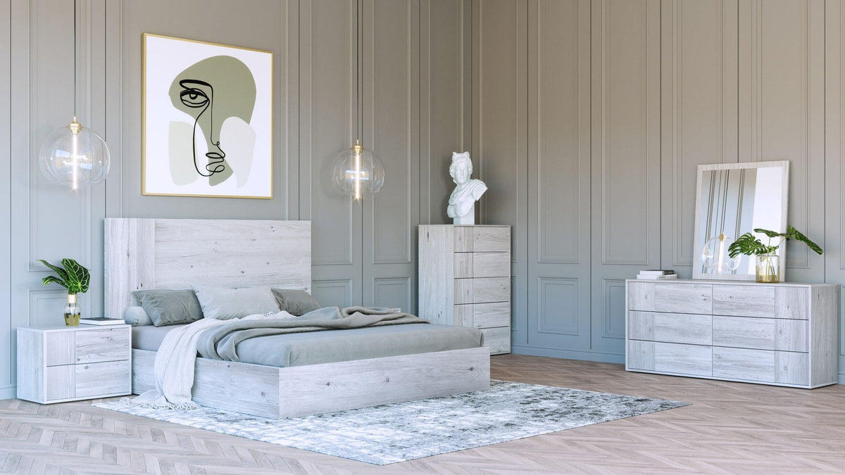 Eastern King Asus Modern Italian White Bedroom Set