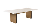 Auer White Marble & Gold Dining Table