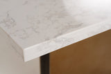 Auer White Marble & Gold Dining Table