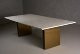 Auer White Marble & Gold Dining Table