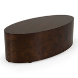 August Modern Dark Walnut Burl Oval Coffee Table