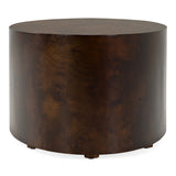 August Modern Dark Walnut Burl Oval Coffee Table