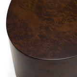 August Modern Dark Walnut Burl Oval Coffee Table