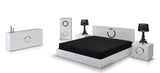 California King Ovidius Modern White Crocodile Lacquer Bed
