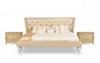 Eastern King Monica Modern Champagne Leather Bed