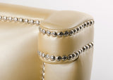 Monica Modern Champagne Leather Bed