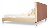 Monica Modern Champagne Leather Bed