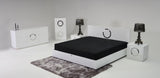 Ovidius Modern White Crocodile Lacquer Bed