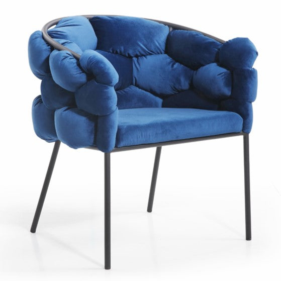 Debra Modern Blue Fabric Dining Chair