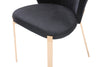 Nadia Modern Black Velvet & Rosegold Dining Chair (Set of 2)