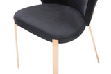 Nadia Modern Black Velvet & Rosegold Dining Chair (Set of 2)