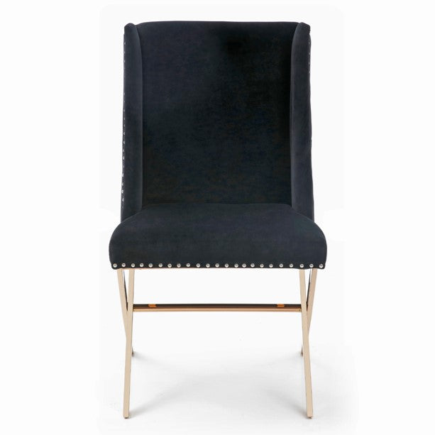 Alexia Modern Black & Rosegold Dining Chair