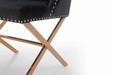 Alexia Modern Black & Rosegold Dining Chair