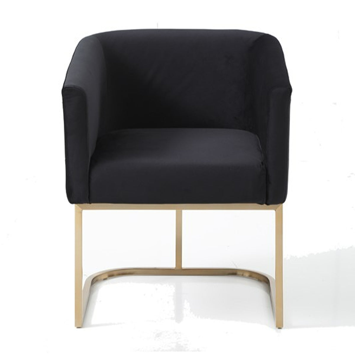 Yukon Modern Black Velvet & Gold Dining Chair