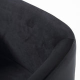 Yukon Modern Black Velvet & Gold Dining Chair