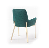 Robin Modern Green Velvet & Gold Dining Chair