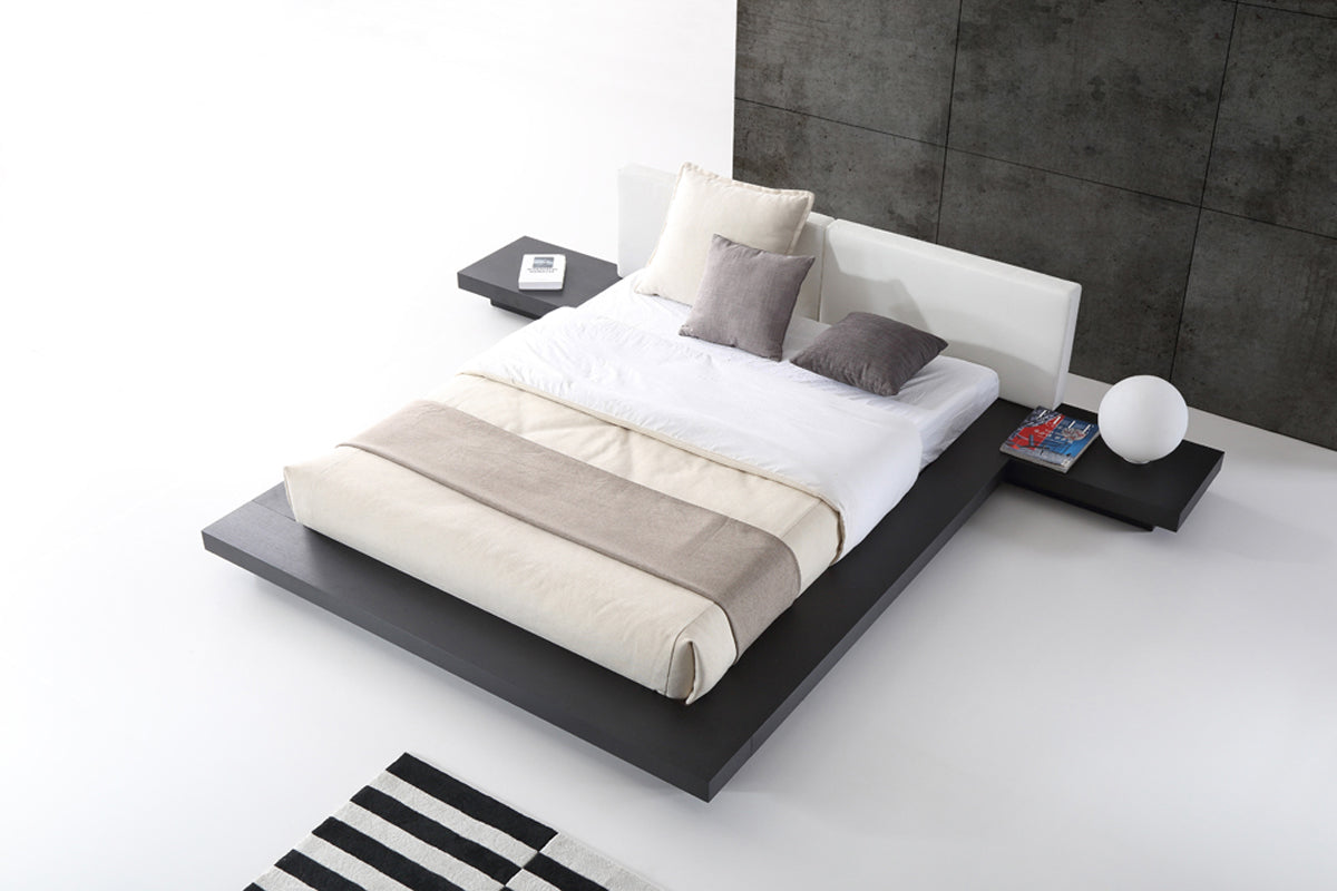 Queen Opal Modern Wenge & White Platform Bed