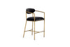  Mielcasa | Grey Modrest Baird Modern Grey Velvet and Brass Counter Chair | SKU VGMY-2847-26-GRY | MPN: 81804 | Free Delivery & Free Return