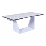 Baldwin Modern White Ceramic Extendable Dining Table