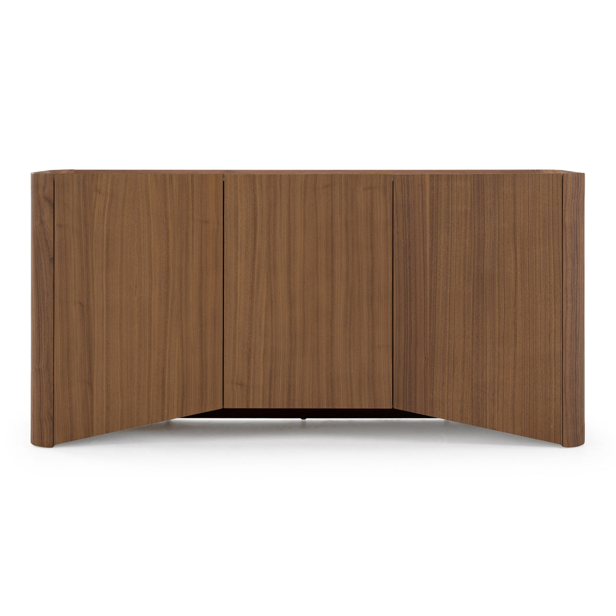 Barbon Modern Black Glass + Walnut Buffet