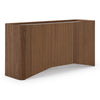 Barbon Modern Black Glass + Walnut Buffet