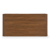 Barbon Modern Black Glass + Walnut Buffet