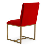 Barker Modern Bright Orange & Brush Gold Dining Chair (Set of 2)