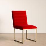Barker Modern Bright Orange & Brush Gold Dining Chair (Set of 2)