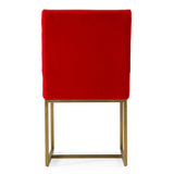 Barker Modern Bright Orange & Brush Gold Dining Chair (Set of 2)