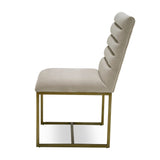 Barker Modern Beige & Brush Gold Dining Chair (Set of 2)
