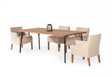 Barnum Industrial Oak and Black Iron Live Edge Dining Table