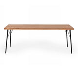 Barnum Industrial Oak and Black Iron Live Edge Dining Table