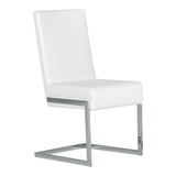 Batavia Modern White & Stainless Steel Dining Chair (Set of 2)