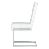 Batavia Modern White & Stainless Steel Dining Chair (Set of 2)