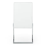 Batavia Modern White & Stainless Steel Dining Chair (Set of 2)