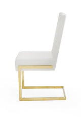 Batavia Modern White & Gold Dining Chair (Set of 2)