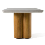 Bateman Modern Faux Concrete + Walnut Dining Table