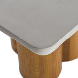 Bateman Modern Faux Concrete + Walnut Dining Table