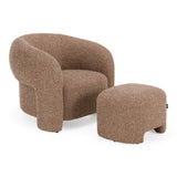 Bates Modern Brick Fabric Accent Chair + Ottoman