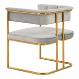 Bavaria Modern Light Grey Fabric + Gold Accent Chair