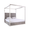 Queen Arlene Modern Grey Elm & Stainless Steel Canopy Bed