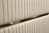 Sterling Modern Beige Bonded Leather & Gold Bed