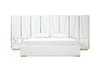  Mielcasa | White Modrest Nixa Modern White Bonded Leather & Gold Bed | SKU VGVCBD1909-WHT | MPN: 78247|75643|77847 | Free Delivery & Free Return